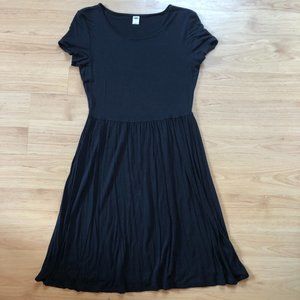 Old Navy Black Short Sleeve Fit-and-Flare Dress